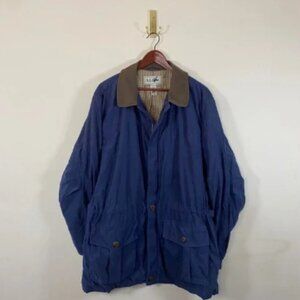 Vintage 90s L.L. Bean Mens Chore Jacket Flannel Lined Blue Field Coat XL Retro